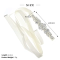 Ivory bridal sash with luxury crystal floral applique and elegant satin ribbon - White