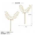 Fermagli per capelli a foglia d'oro con perle bianche, misura 7x10,5cm per donna - Oro