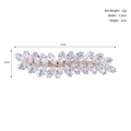 Guía de dimensiones del pasador de hojas con circonitas que muestra 7,5 cm de ancho - Estilo Oro Rosa (HS-J6379RG)