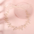 Elegante cintura da sposa con perle fatte a mano e decorazioni floreali dorate - Oro