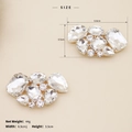 Macro detail of sparkling crystal shoe clips with size 6.5x3.5cm and dimensions - Multi-Stone Cluster (SC-J022)
