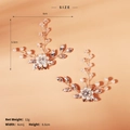 Detailed size view of luxury bridal shoe clip showing 6cm width and 6.5cm height dimensions - SC-J059