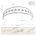 Elegant silver rhinestone floral headband with copper chain for bridal hair accessory - Silver
