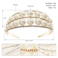 Corona da sposa elegante con perle bianche e strass su base in lega metallica - Oro