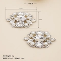 Detailed view of rhinestone shoe clips with pearls, showing 6.5cm width and 3.5cm height - Vintage Pearl Style (SC-J043)