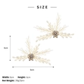 Detailed view of luxury 9x6cm gold leaf shoe clips with white pearls and rhinestones - SC-J061