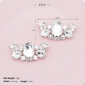 Detail view of sparkling crystal shoe clips with large rectangular rhinestone and silver base - Rectangle Main Stone (SC-J050)