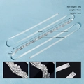 Dettaglio cintura sposa con 46cm di strass e perle cuciti a mano su nastro di raso - Stile Onde di Perla Strass Lussuoso (WS-J173)