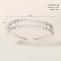 Elegante cerchietto da sposa argento con foglie di zircone e dettagli di peso 29g - Argento