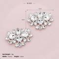 Detailed size parameters of 6.5x4.5cm for sparkling rhinestone shoe clips for bridal footwear - Radiating Cluster Style (SC-J052)