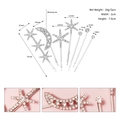Tabella taglie dettagliata per set di 7 fermagli per capelli con strass e stelle - Stile Stella Luna Argento (HS-J6462S)