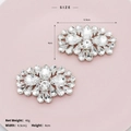 Detail showing removable rhinestone shoe clips with sparkling crystal clusters for wedding shoes - Luxury Cluster Style (SC-J054)