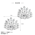 Detail view of 5x4.5cm sparkling rhinestone shoe clips with oval and marquise crystals - Fan Radiating Style (SC-J071)