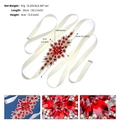 Ceinture de mariée luxueuse en satin avec cristaux rouges pour robe de mariée - Style Strass Rouge (WS-J167RED) / Rouge