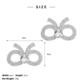 Macro view of crystal rhinestone shoe clips showing 6x4cm size and teardrop stone detail - Twisted Bow Style (SC-J074)