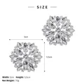 Size chart showing width 5cm and height 5.5cm for sparkling rhinestone shoe clips - Snowflake Floral (SC-J075)