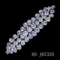 Pasador de pelo plateado brillante con diseño de espiga de trigo en circonita y diamantes - Estilo Plateado (HS-J6733S)