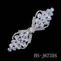 Elegant silver hair clip with wheat ear zircon design and sparkling diamond finish - Silver Style (HS-J6735S)