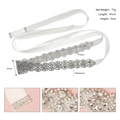 Cintura da sposa di lusso in nastro bianco con motivo floreale di strass e dimensioni - Stile Floreale Fatto a Mano (WS-J174)