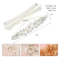 Elegante cintura da sposa con fiori in rete fatti a mano e strass in bianco - Bianco