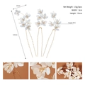 Set di 3 forcine floreali in filo di rame con petali bianchi per acconciature sposa - Oro