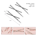Three-piece silver X-shape rhinestone hair clips with micro-paved white zircons - Cross Inlaid Silver (HS-J6447S)
