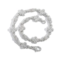 Luxury hip-hop clover bead necklace with pave zircon stones and lobster clasp - 7inch Bracelet (Approx 18cm Length) / Silver