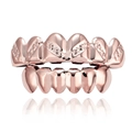 Σετ hip hop grillz σε ροζ χρυσό με μικρο-στρας και κομψό γυαλιστερό φινίρισμα - Ροζ Χρυσό Σετ
