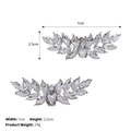 Sparkling leaf rhinestone shoe clips in silver finish for bridal wedding footwear decoration - Leaf Shaped Style (SC-J056)