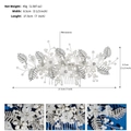 Pettine per capelli da sposa argentato con fiori bianchi, perle e strass lucidi - Argento (HS-J6807S)