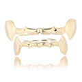 Hiphop style gold-plated dental grillz set for teeth with a high-polished mirror finish - Style 9 / Set / Gold