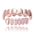 Gepolijste roségouden hip-hop grillz set voor Halloween met scherpe vampiertanden ontwerp - Roségouden Set