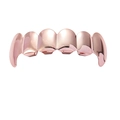 Gepolijste roségouden hiphop grillz met zes tanden en scherpe gotische hoektanden - Roségouden Boventand