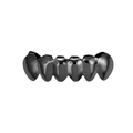 Hip hop grillz έξι δοντιών σε γυαλιστερό μαύρο φινίρισμα για πάρτι μεταμφιεσμένων - Μαύρο Κάτω Δόντι