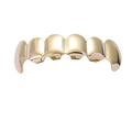 Gepolijste goudvergulde tanden grillz set met zes tanden in hiphopstijl accessoires - Goud Boven