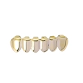 Gepolijste gouden hiphop grillz voor zes tanden in hoogglans metallic afwerking - Goud Onder