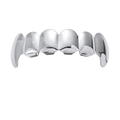 Gepolijste zilveren vampiertanden grillz voor hiphop modeaccessoire op wit beeld - Zilveren Boventand