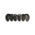 Hip hop grillz σε σκούρο μεταλλικό χρώμα με ανάγλυφη υφή κηρήθρας για street style εμφάνιση - Κάτω Grillz / Μεταλλικό γκρι