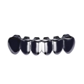 Hip hop grillz voor zes tanden in glanzend gunmetal zwart voor een urban stijl - Gun Black Ondertand