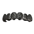 Hip hop gunmetal grillz με έξι δόντια και ανάγλυφη κοκκώδη επιφάνεια σχεδιασμού - Πάνω Grillz / Μεταλλικό γκρι