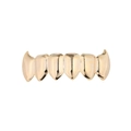 Hip hop gold grillz with 6-teeth plating and vampire fangs style for festive party - Lower / Gold