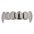 Silver vampire fangs grillz for hip-hop style and Halloween costumes costume accessories - Upper / Gunmetal