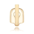 Polished gold hip hop single tooth grillz with vertical bar and mirrored reflection - Gold