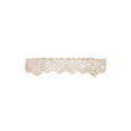 Hip hop grillz met 18k goudlaag en micro-pave witte zirkonia-steentjes op metaal - Onder / Goud