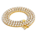 Collier tennis luxueux doré à 3 rangées avec zircons blancs et fermoir de sécurité - Or