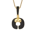Hip hop gorilla hanger ketting met zwarte zirkonia en gouden gedraaide ketting - Goud (Roestvrijstalen Touwketting)