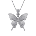 Ketting met vlinderhanger bezet met zirkonia en een gedraaide touwvormige ketting - Zilver + Roestvrijstalen Twist Ketting / Zilver