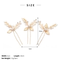 Set di 3 forcine da sposa dorate con perle e strass, dimensioni 10x5 cm ciascuna - Oro