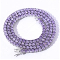 Elegant 4mm silver tennis chain necklace featuring round cut purple cubic zirconia stones - 4mm*18inch / Silver