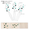 Détails macro d'épingles à cheveux en U faites main avec pierres vertes et perles blanches - Argent (HS-J6603)